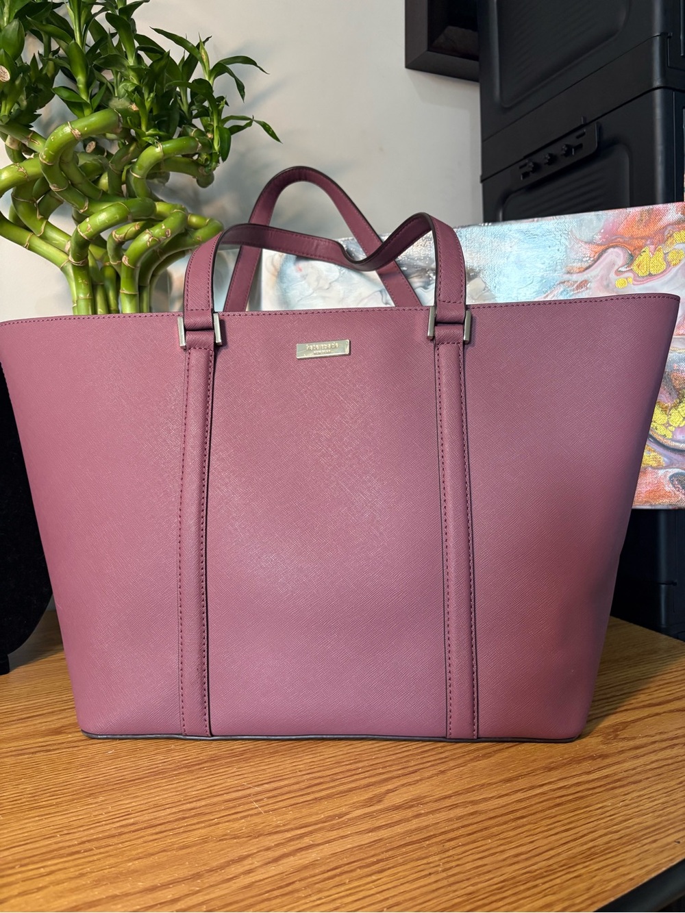 kate spade Mauve Plum Saffiano Leather Tote